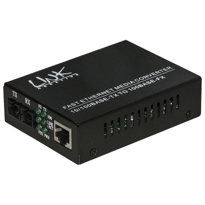 Link media converter rj45 - fibra ottica sc 10-100 base-t a 100base-fx, singlemode 1310nm