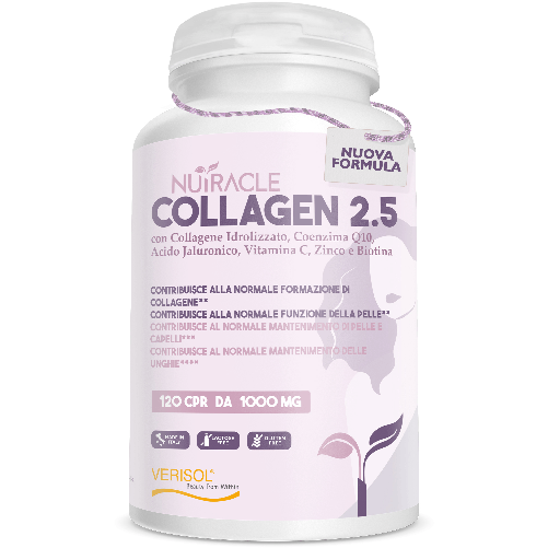 Nutracle, Collagene Verisol 2500 mg - 120 cpr con Acido Ialuronico e Biotina