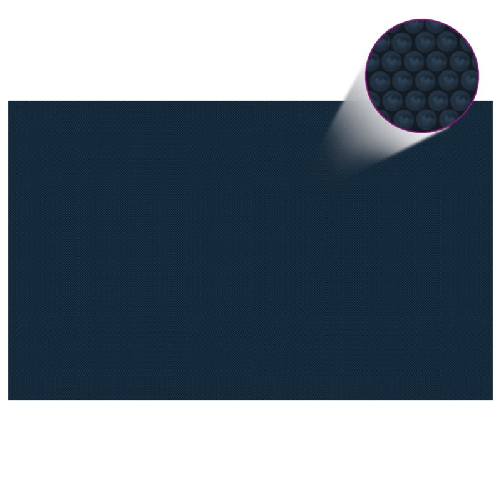 Pellicola Galleggiante Solare PE Piscina 260x160 cm Nero e Blu