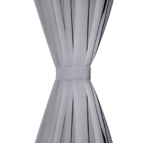 Tende Oscuranti Grigie con Anelli Metallo Blackout 135 x 245 cm 2 pz