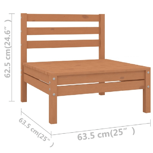 vidaXL Set Salotto da Giardino 8 pz in Legno Massello di Pino Miele