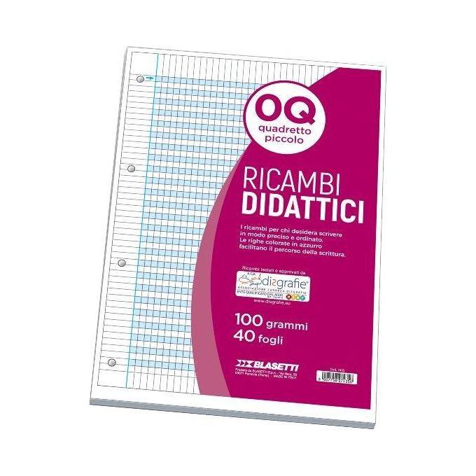 Ricambi Didattici forati f.to A4 40 fogli carta 100gr 5mm c/marg. (0Q) Blasetti