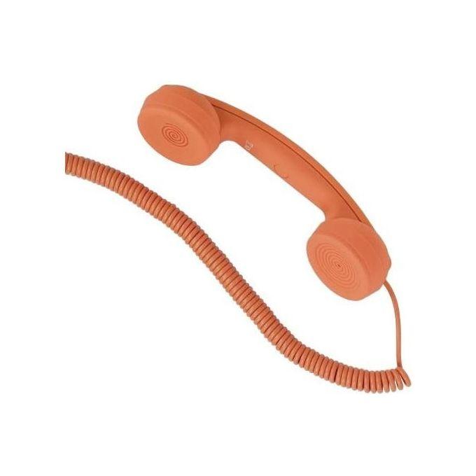 Hi-Ring Mini Cornetta Telefonica Portatile Vintage con Jack 3.5 Mini Orange