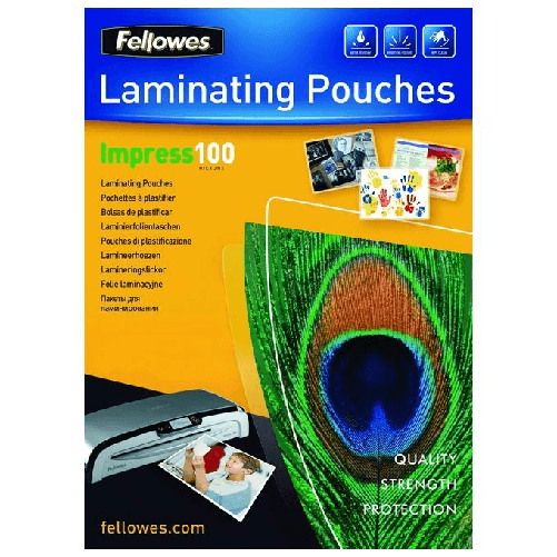 Fellowes Glossy Pouches A4 100 pcs Fellowes 5351111 pellicola per plastificatrice 100 pz