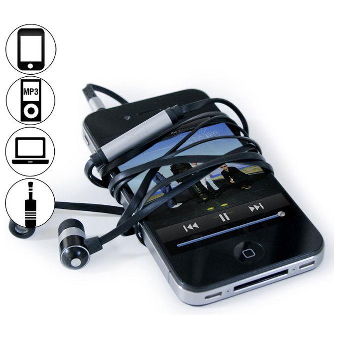 Hi-Earphones Auricolare con Design Minimal Silver