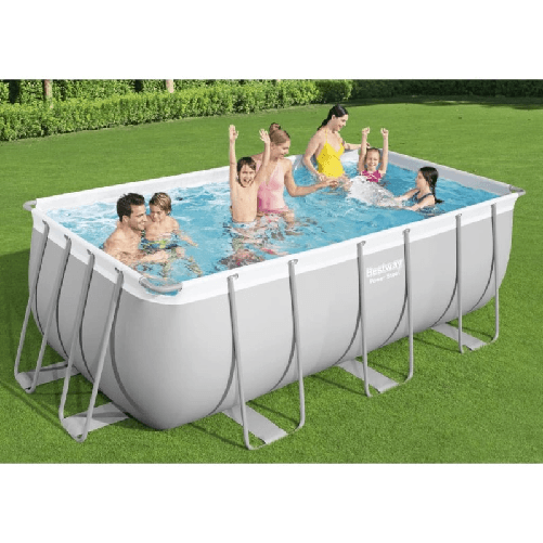 Bestway Power Steel 56456 piscina fuori terra Piscina con bordi Piscina rettangolare 8124 L Blu, Grigio