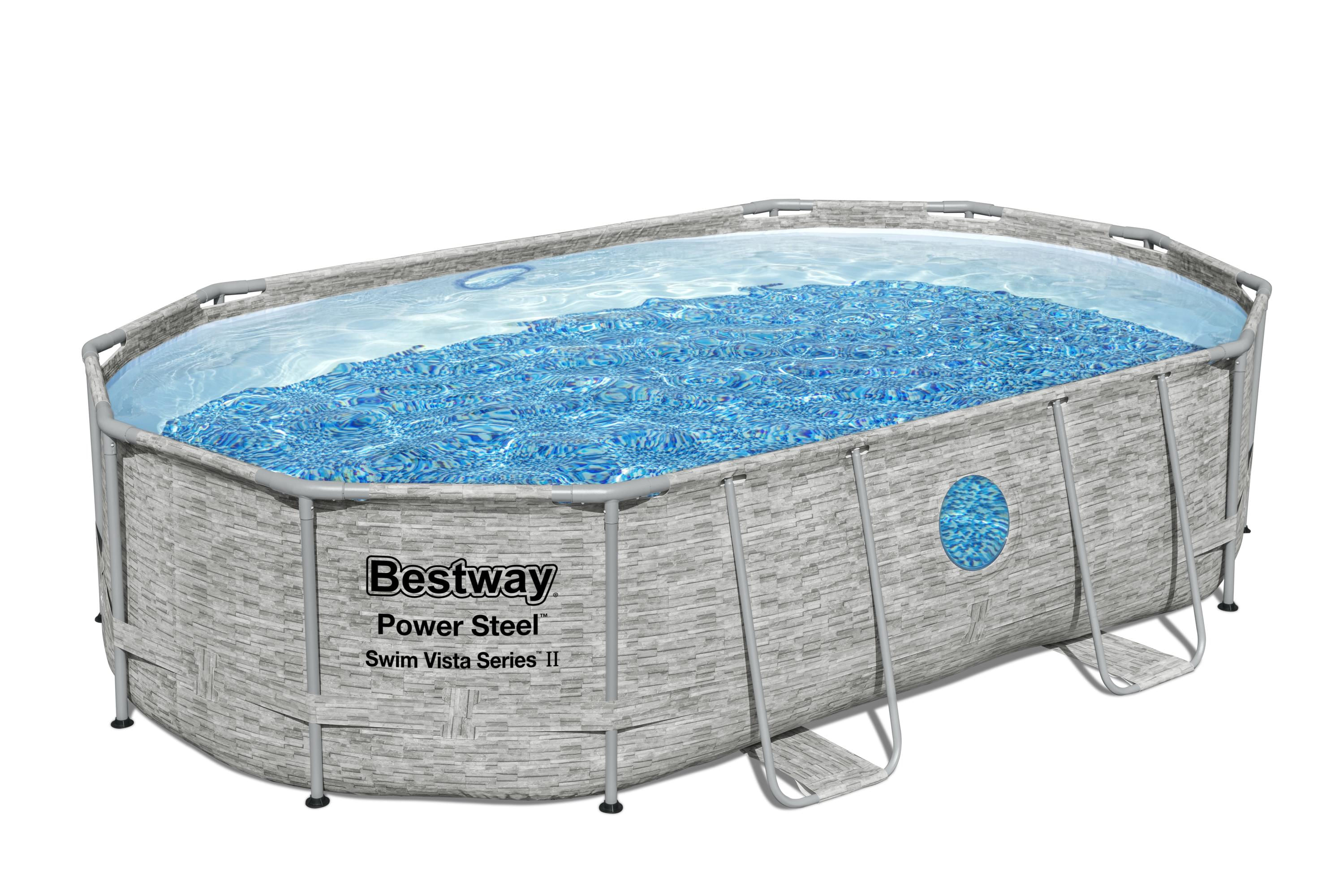 Bestway Power Steel 56946 piscina fuori terra Piscina con bordi Piscina ovale 10949 L Marrone Bestway Set Piscina Power Steel 488x305x107 cm