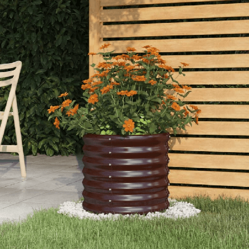 vidaXL Vaso Giardino Acciaio Verniciato a Polvere 40x40x36 cm Marrone