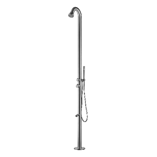 Sined Bosa Doccia Per Piscina In Acciaio 316l Con Doccetta a Mano e Lavapiedi Inox Satinato