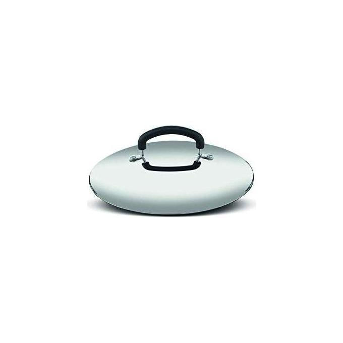 Lagostina Pratica Coperchio in Acciaio Inox 18-10 Grigio e Nero Diametro 24cm