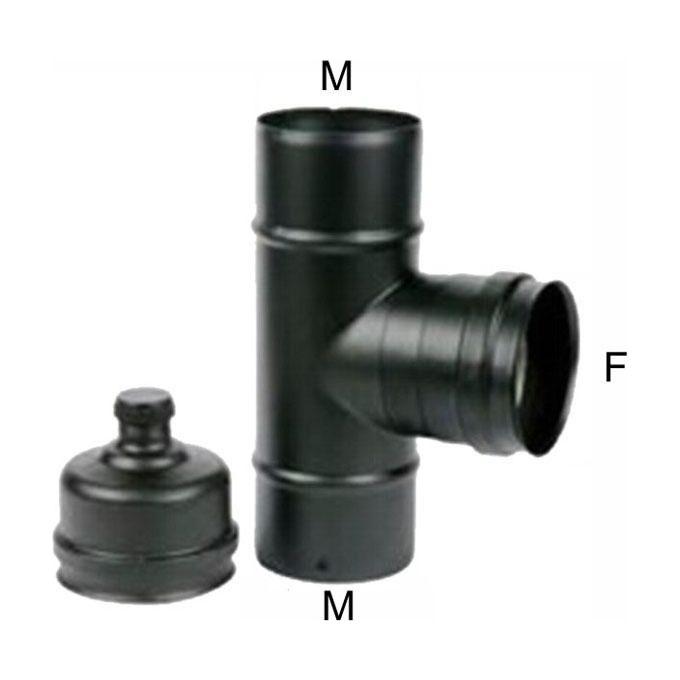 Maral Gomito T Inox 8 Mfm Tappo Nero Pellet 300