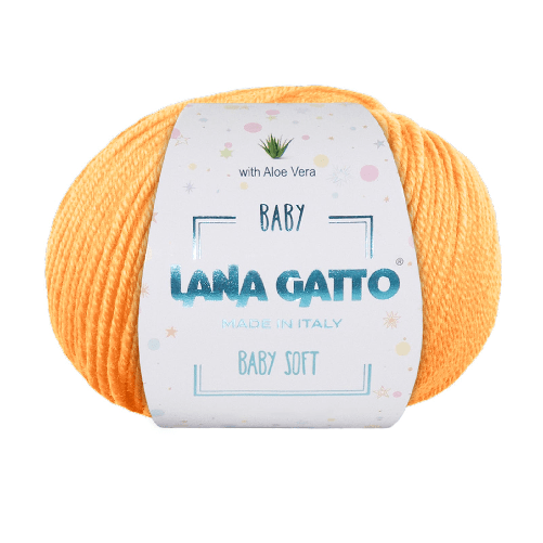 Lana Gatto Gomitolo 100% Pura Lana Vergine Merino Extrafine, Linea Baby Soft con Aloe Vera - Tonalità Calde