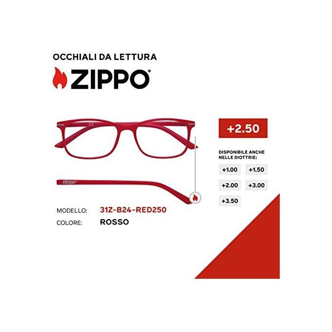 Zippo - occhiale da lettura - rosso + 2.50