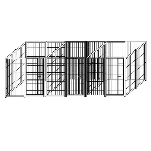 3 box per cani uniti con zincatura a caldo in rete ciascuno da 200x200x altezza 180 cm