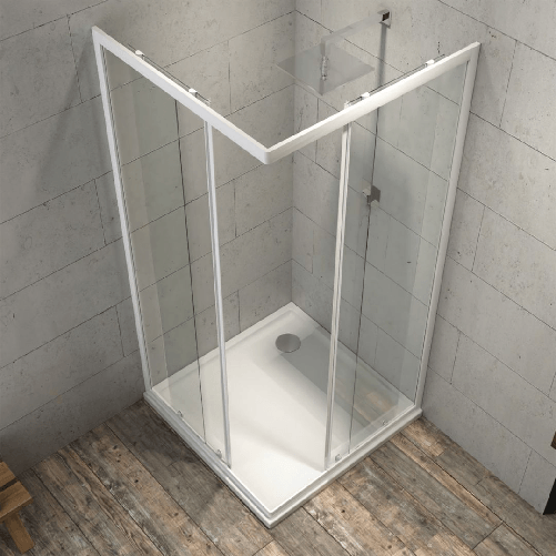 Box cabina doccia angolare corner due ante scorrevoli cristallo temprato trasparente *** misure 66.5-69.5x116.5-119.5...