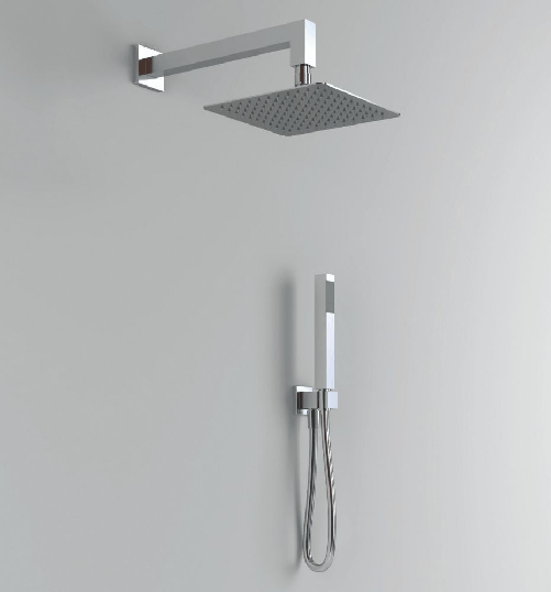 Kit doccia quadro 20x20 cm completo soffione braccio presa acqua doccetta laccio *** tipo di accessorio soffione 2 mm...