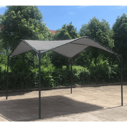 Gazebo Onda Ecru 3.5x3.5 in Ferro Battuto Pergola da Giardino Telo Carport Auto