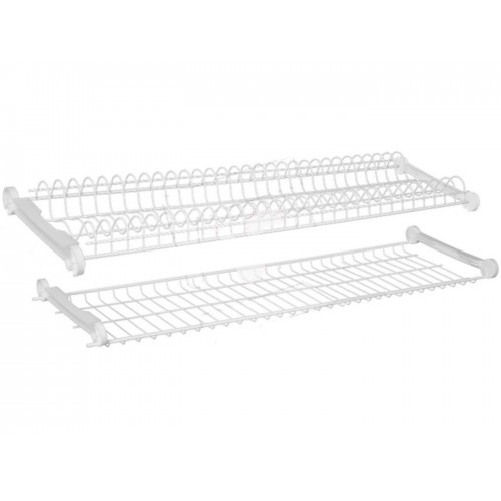 Scolapiatti a Incasso Organizzatore Piatti in Acciaio Plastificato 86 cm