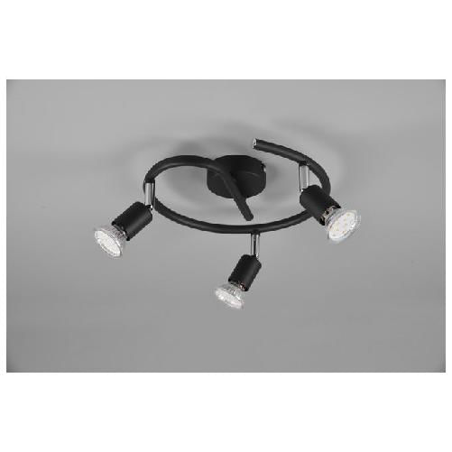 Trio Lighting Paris Senza Lampadina Girandola 3 Luci Nero Attacco Gu10 D. 28Cm