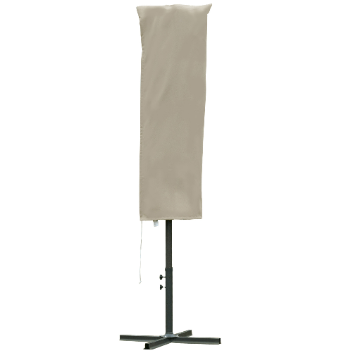 Outsunny Copertura per Ombrellone Impermeabile, Copri Ombrellone da Giardino Antistrappo, Cachi Φ63 x 164cm