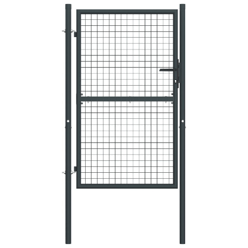 vidaXL Cancello per Giardino in Acciaio Zincato Grigio 100x200 cm