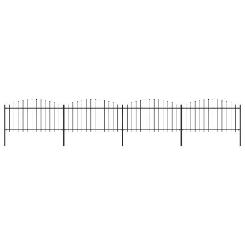 vidaXL Recinzione Giardino Punta a Lancia (1,25-1,5)x3,4m Acciaio Nero