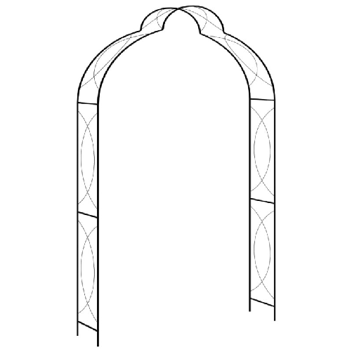 VidaXL Arco da Giardino Nero 150x34x240 cm in Ferro