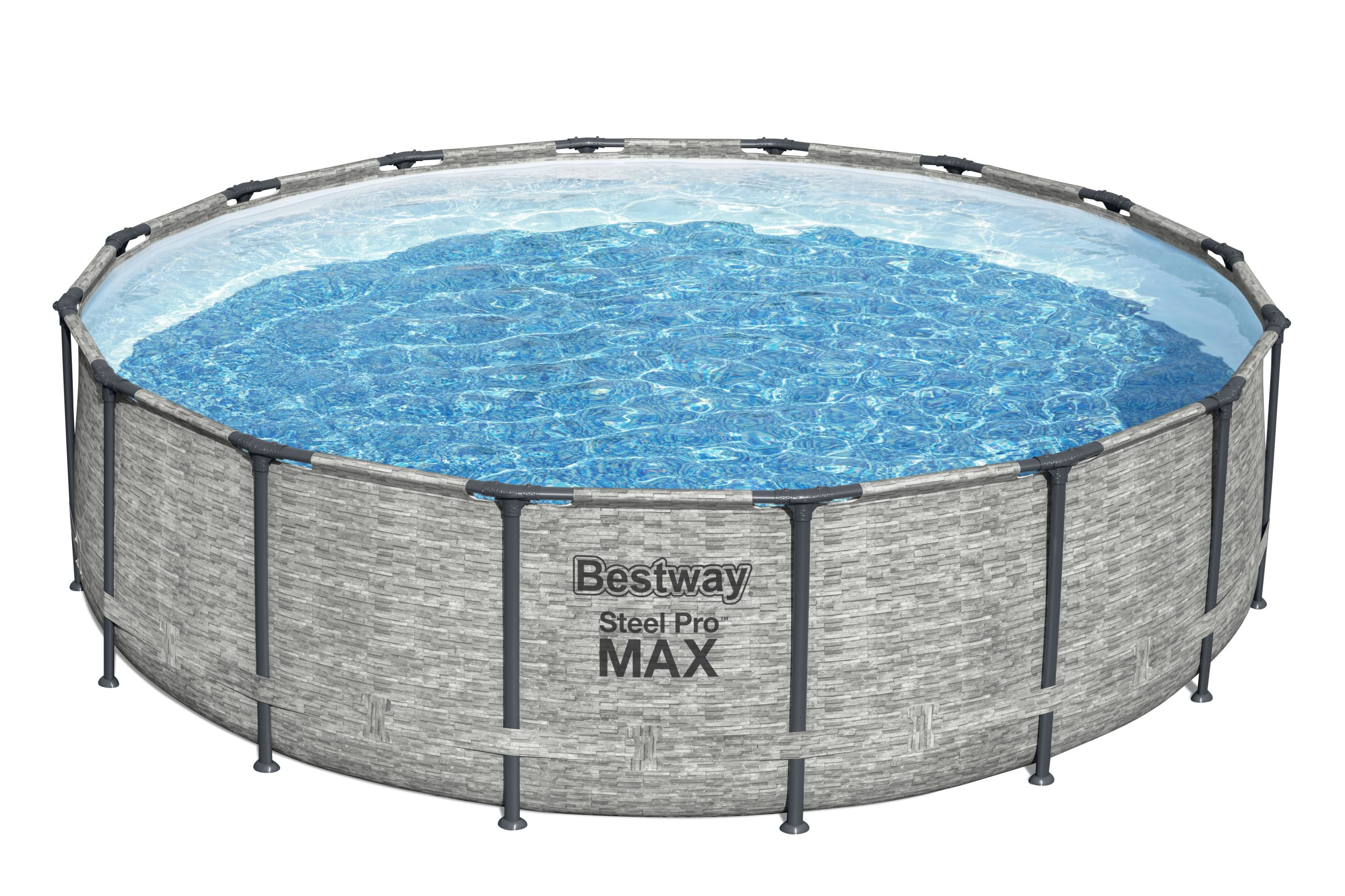 Bestway Steel Pro Piscina tonda mis. 488x122 cm, duraplus, colore effetto rattan
