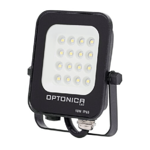 Optonica Proiettore led 10 watt slim metallo nero ip65 equivalente 66 watt *** temperatura colore lampada 4500k bianco Proiettore led 10 watt slim met
