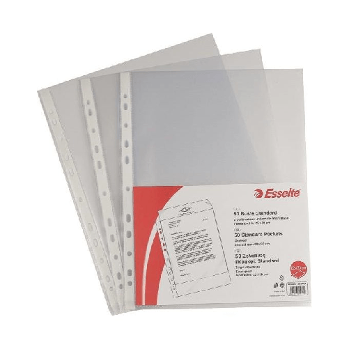 ESSELTE 50 BUSTE FORATE 22X30 6/100 B.A. STANDARD ESSELTE Esselte Standard foglio di protezione A4 50 pz