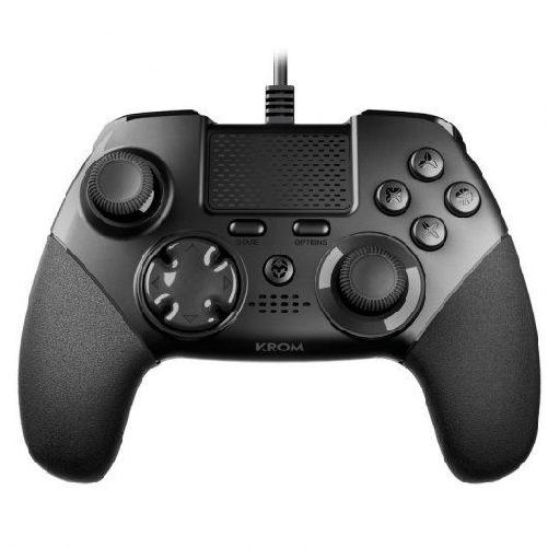 KROM Kaiser Control/GamePad USB - 12 pulsanti di risposta - Leve posteriori configurabili - PC compatibile con PC, PS3 e Krom Kaiser Nero USB Gamepad
