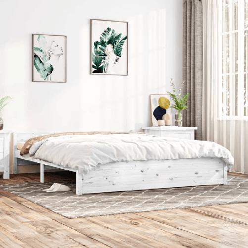 Giroletto Bianco in Legno Massello 160x200 cm