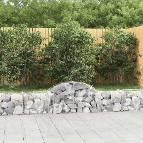 vidaXL Cesti Gabbioni ad Arco 9 pz 200x30x40/60 cm Ferro Zincato