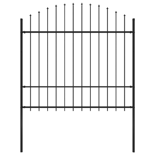 vidaXL Recinzione Giardino Punta a Lancia (1,5-1,75)x1,7m Acciaio Nero