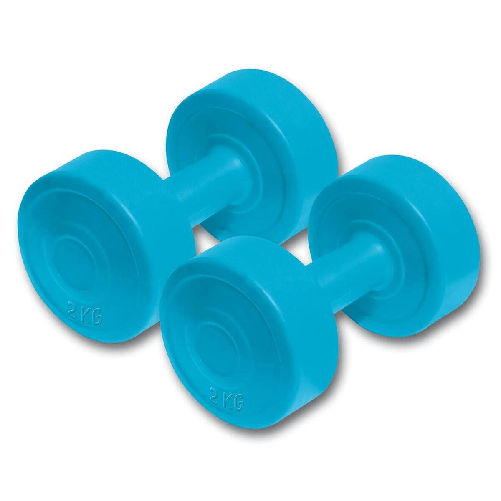 Coppia Manubri Pesi Vinile Dumbbells - Kg. 2 (Totale 4 Kg)