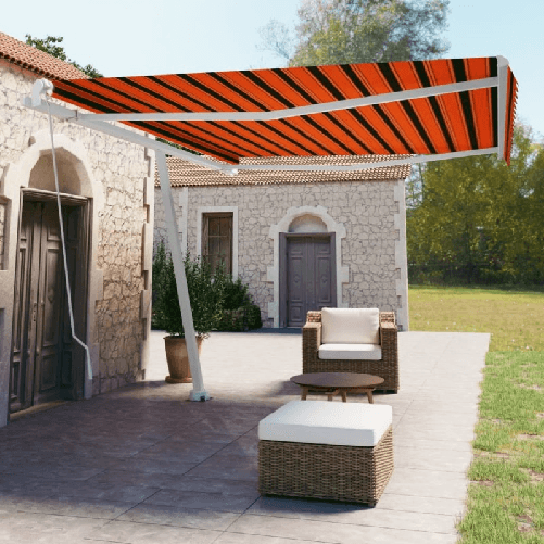 Tenda Retrattile Manuale Autoportante 450x350cm Arancio Marrone