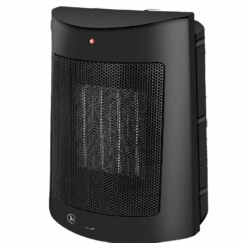 Termoventilatore in Ceramica con Potenza Regolabile 900W 1800W con Autoprotezione Surriscaldamento Rettangolare Nero
