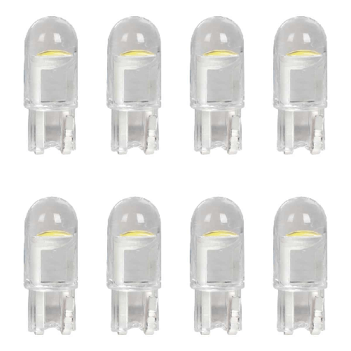 8 Pezzi Lampada Led T10 W5W 1 COB 12V 0.6W 60lm Bianco Freddo 6500K 23mm
