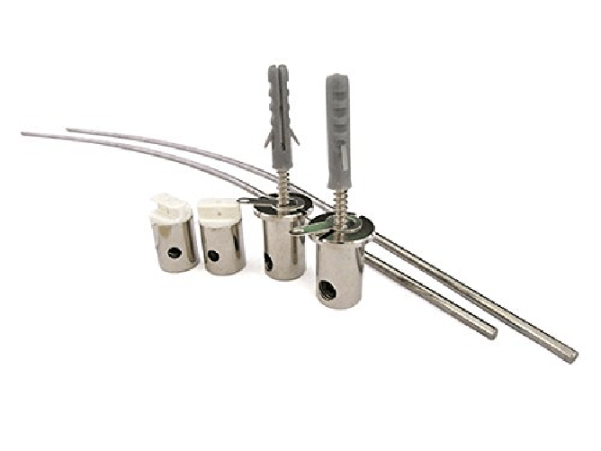 Kit Staffe Per Fissaggio Da Muro Parete Sporgente Per Quadri Del Profilo Barra Alluminio Tondo BA6001