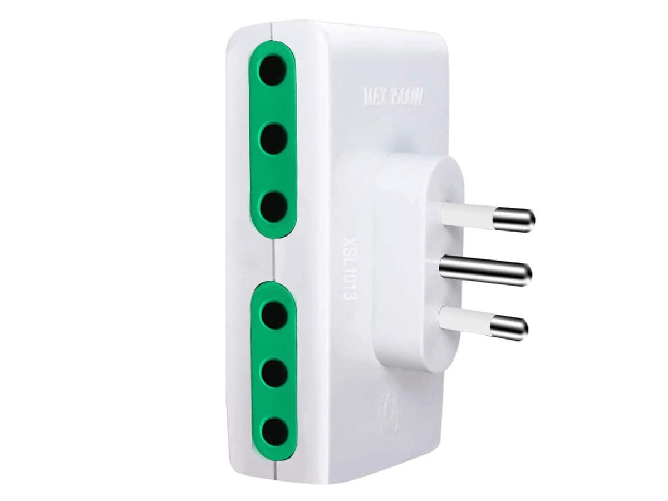 Adattatore Quadruplo Spina Piccola 10A Con 4 Prese Italiana 10A Bianco Extrastar XSL1012
