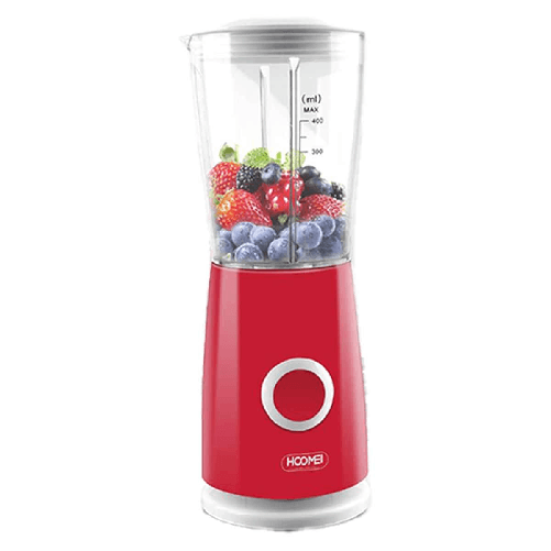 Frullatore Elettrico da Cucina 400mL 170W per Verdure e Frutta con Modalita Impulso 4 Lame Inox Colore Rosso
