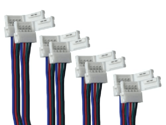 4 Pezzi Connettore Striscia Led 4 PIN, Per Striscia Led RGB (Collegare Per Allungamento, Passo 12mm)
