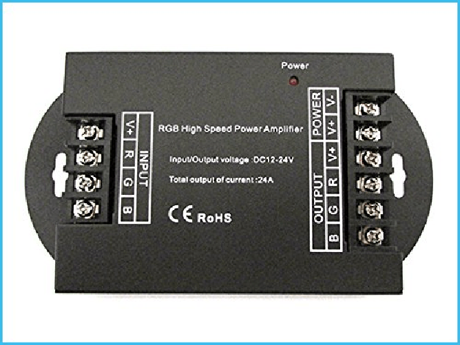 Amplificatore Segnale PWM Alta Velocit Per Striscia Led RGB e Mono Colore 12V 24V 3X8A AP100