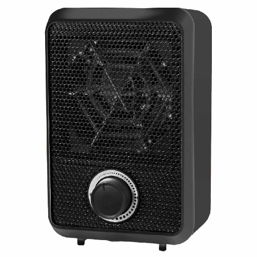 Mini Termoventilatore Elettrico 600W Termostato Regolabile con Protezione Anti Surriscaldamento Colore Nero