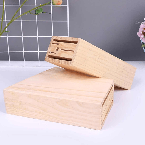A2ZWORLD Portacoltelli Universale in Legno con Slot per Forbici, Design Compatto Portacoltelli Universale in Legno con Slot per Forbici, Design Compat