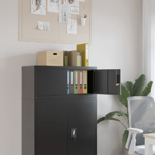 vidaXL Armadio Classificatore Nero 90x40x40 cm in Acciaio