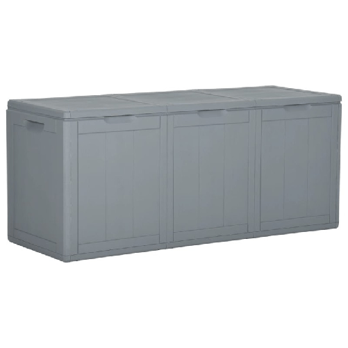 vidaXL Baule da Giardino 270 L Grigio in Rattan PP
