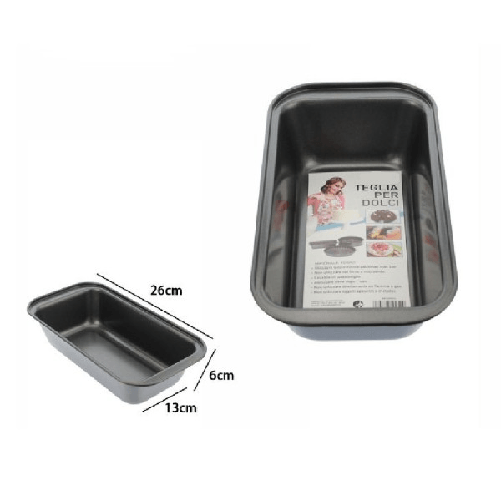 Trade Shop Traesio-stampo Teglia Tortiera Per Dolce Torta Antiaderente Rettangolare 13x26x6cm 59950 -