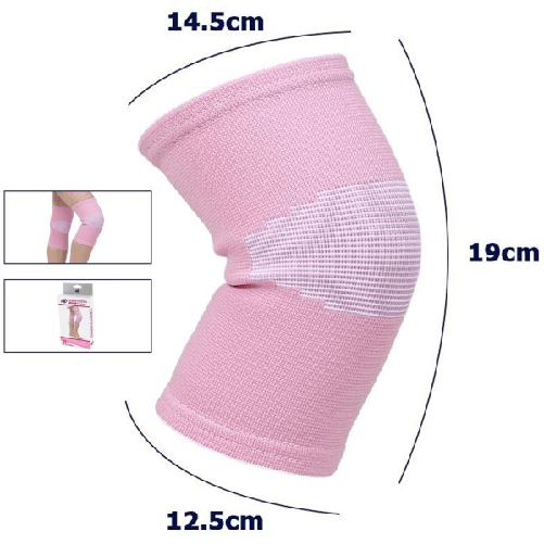 Trade Shop Traesio-coppia Ginocchiere Fascia Elastica Anallergica Lavabile Per Bambini Rosa Tg. M -