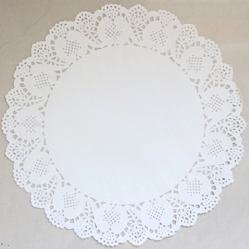 Trade Shop Traesio-12 Pz Centrino In Carta 32 Cm Sotto Torta Bianco Pizzo Nozze Festa Matrimonio -